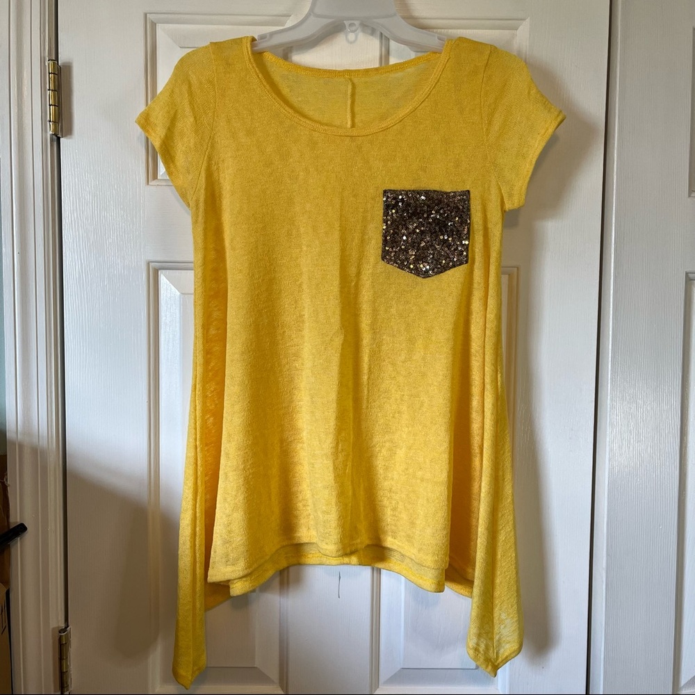 Yellow Short Sleeve Tunic Top
